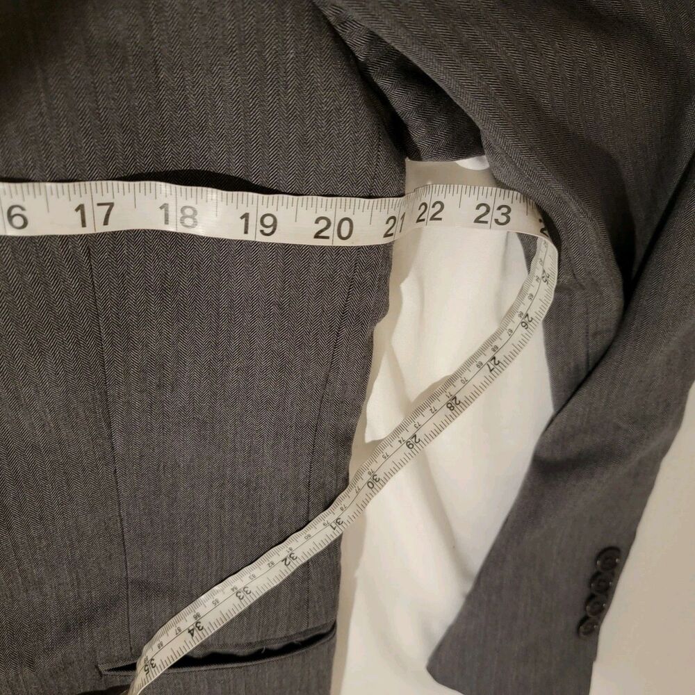 Brooks Brothers Regent Mens Blazer Herringbone Size 41L Wool Gray Luxury - Picture 8 of 11